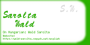 sarolta wald business card